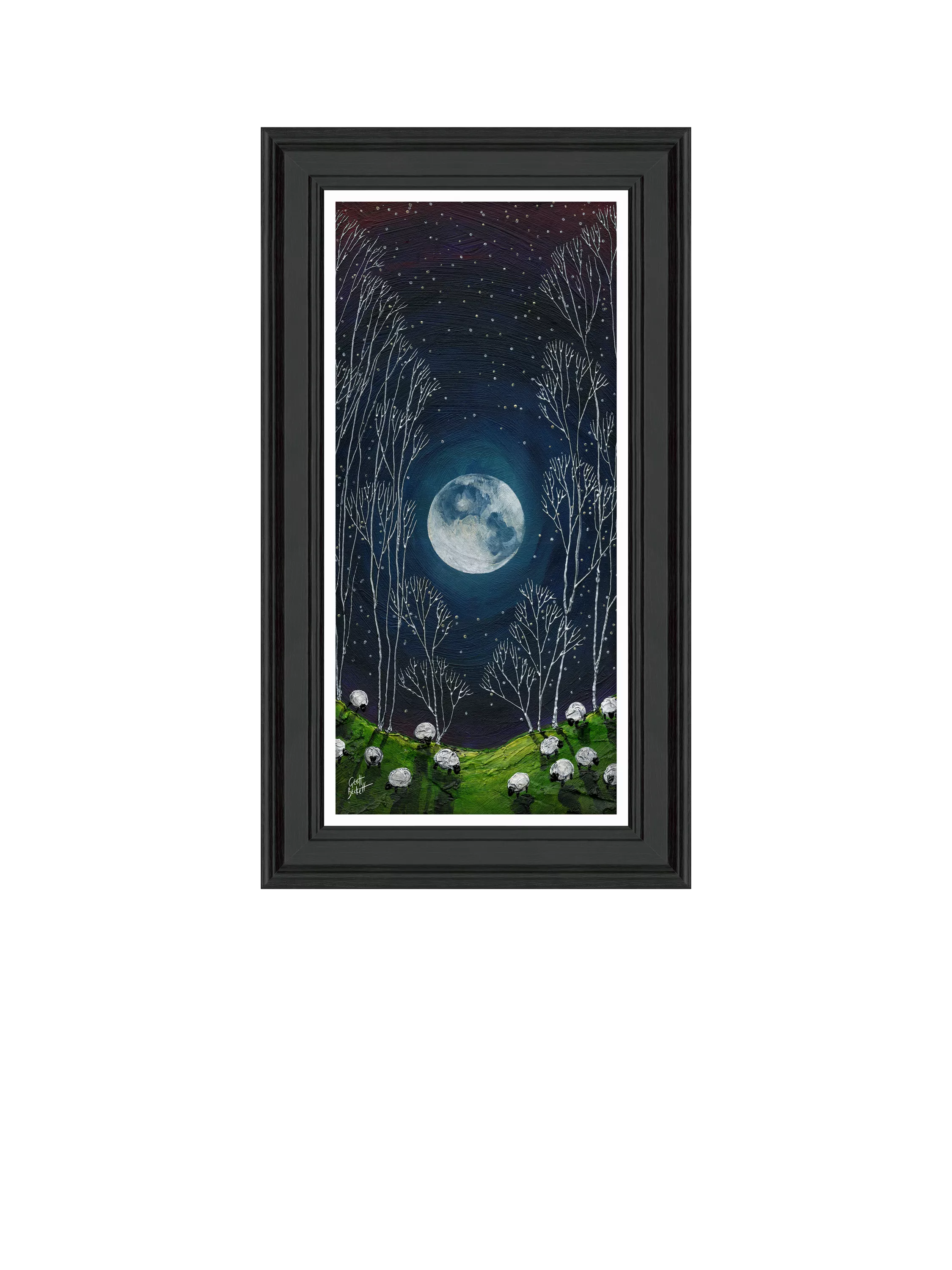 John Lewis framed print 'Full Moon' 69x39cm, imported from the UK
