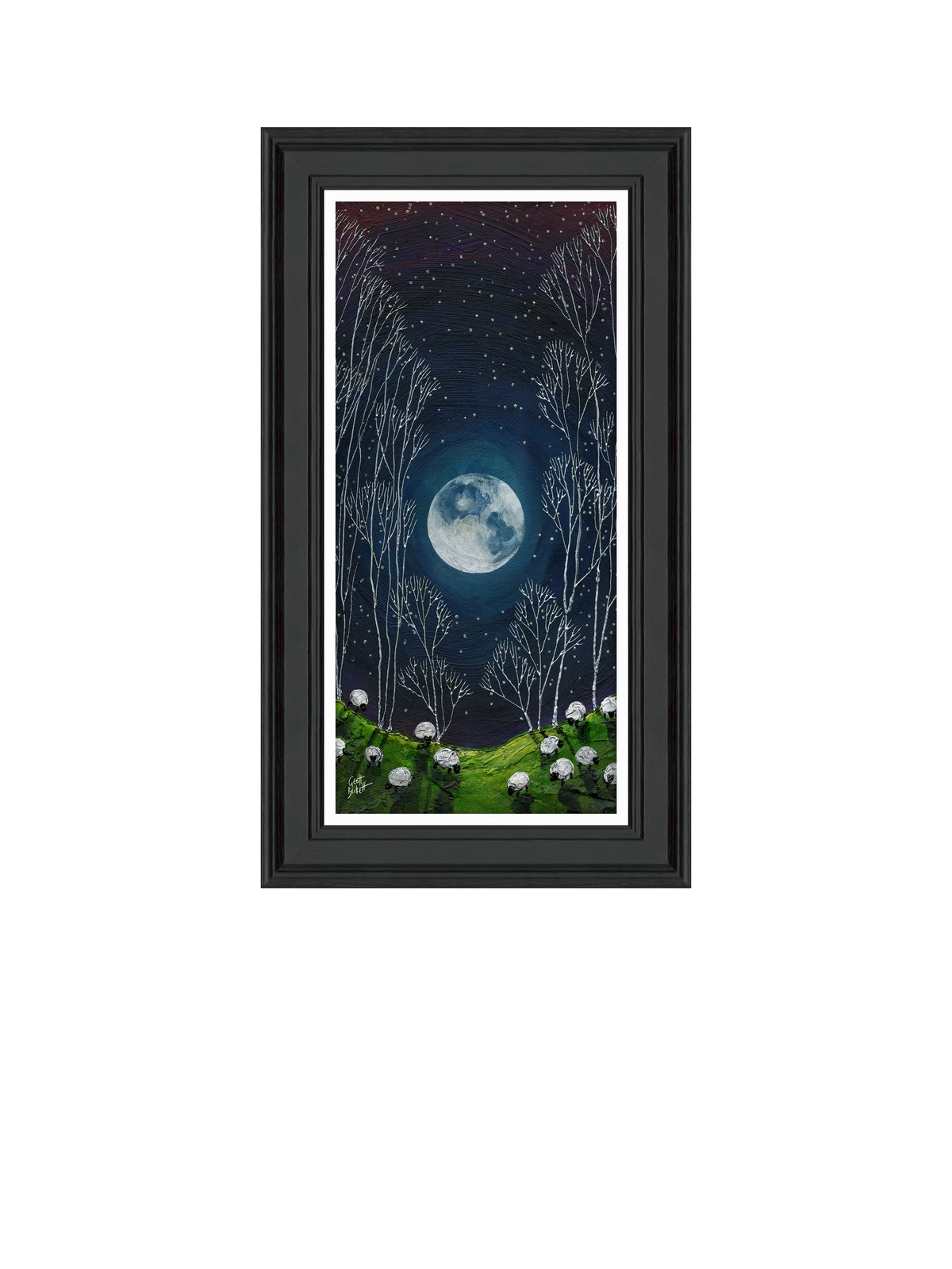 John Lewis framed print 'Full Moon' 69x39cm, imported from the UK