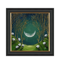 John Lewis Geoff Beckett 'Raincatcher' framed print, green and gold, 59 x 59cm, UK version