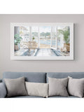 John Lewis Harbour View framed coastal print 110x60cm (British brand)