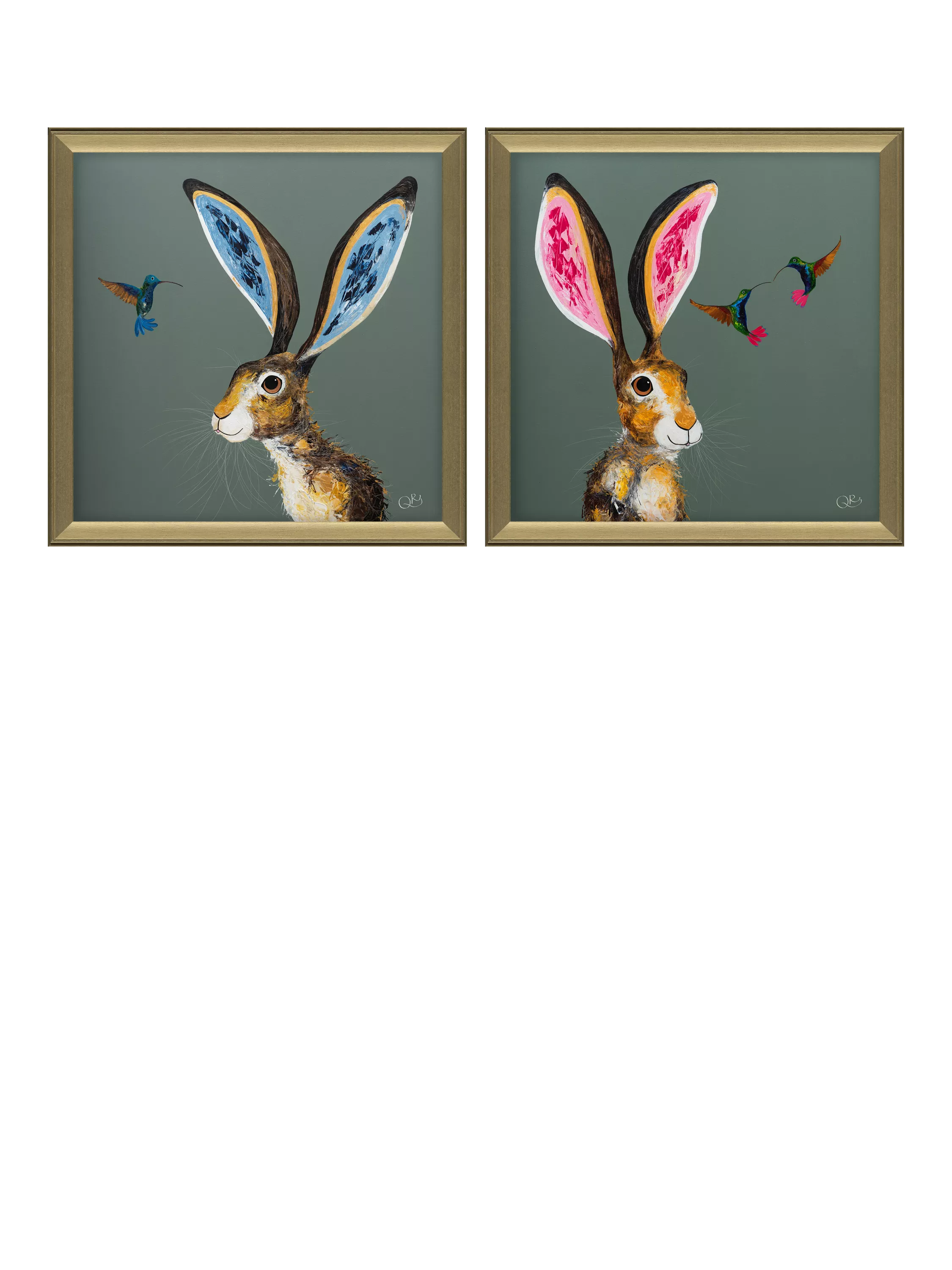 John Lewis Quinn Russell framed prints set of 2 55x55cm, UK version