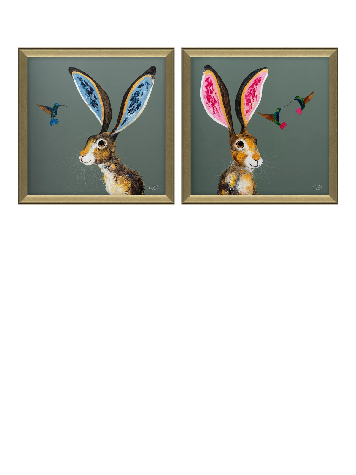 John Lewis Quinn Russell framed prints set of 2 55x55cm, UK version