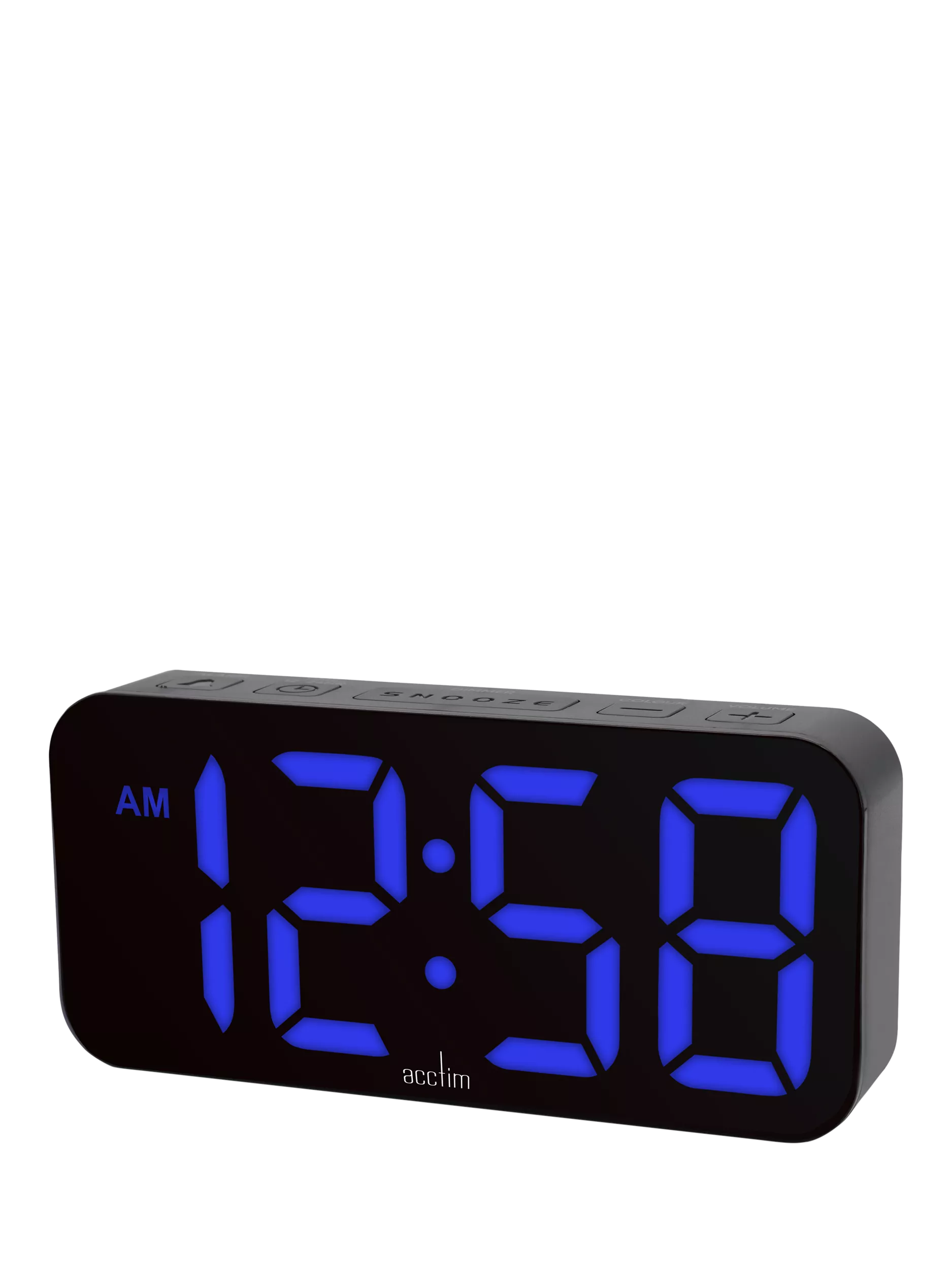 Acctim LED colour changing digital alarm clock black (British brand)