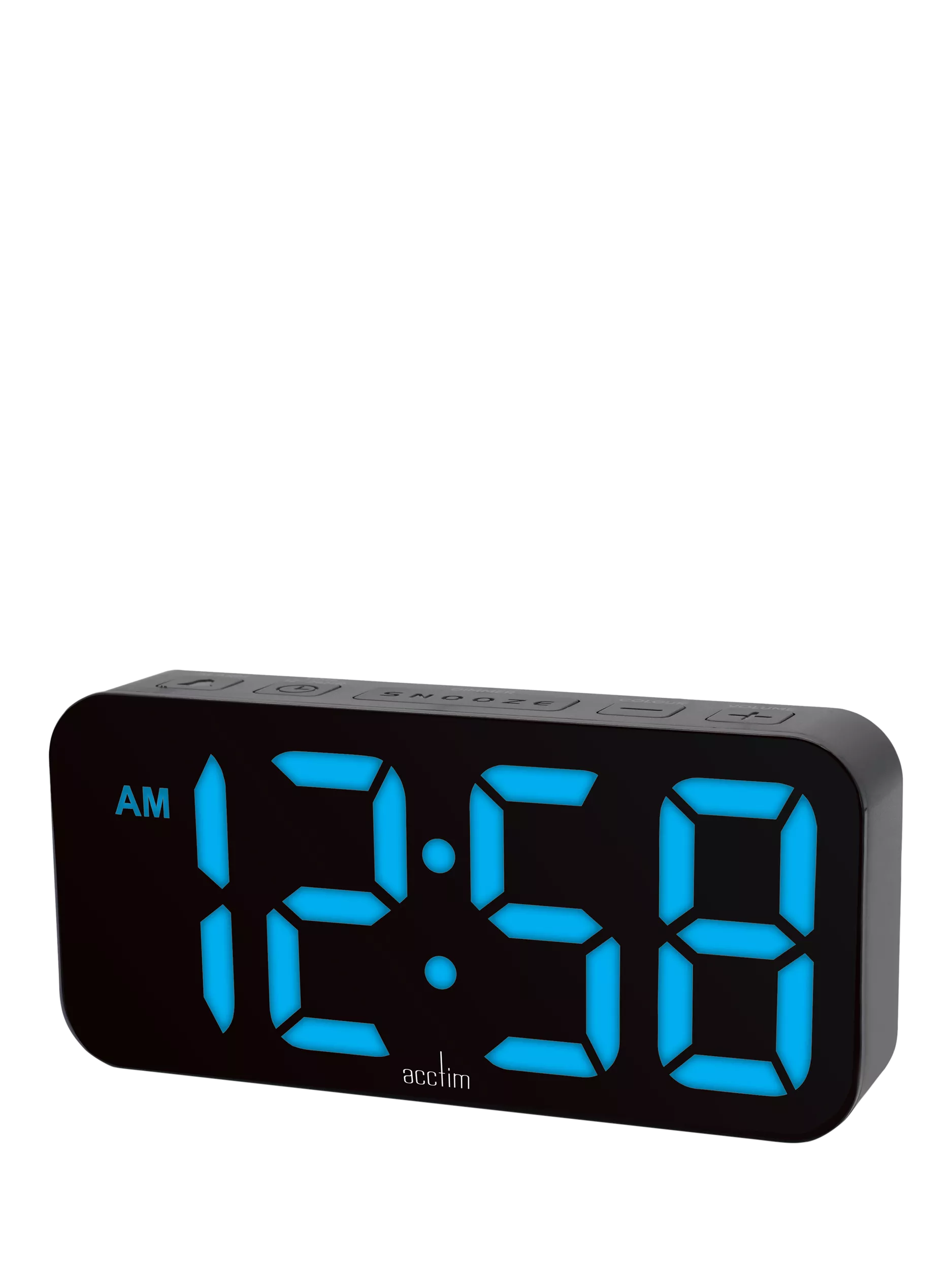 Acctim LED colour changing digital alarm clock black (British brand)