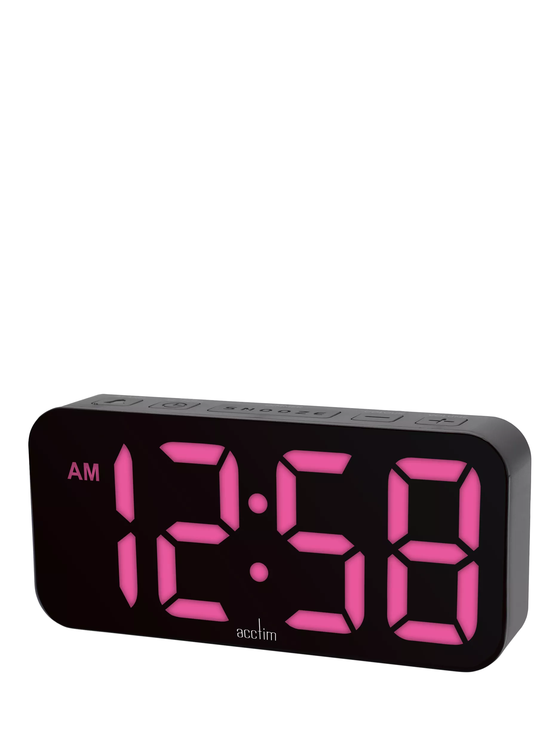 Acctim LED colour changing digital alarm clock black (British brand)