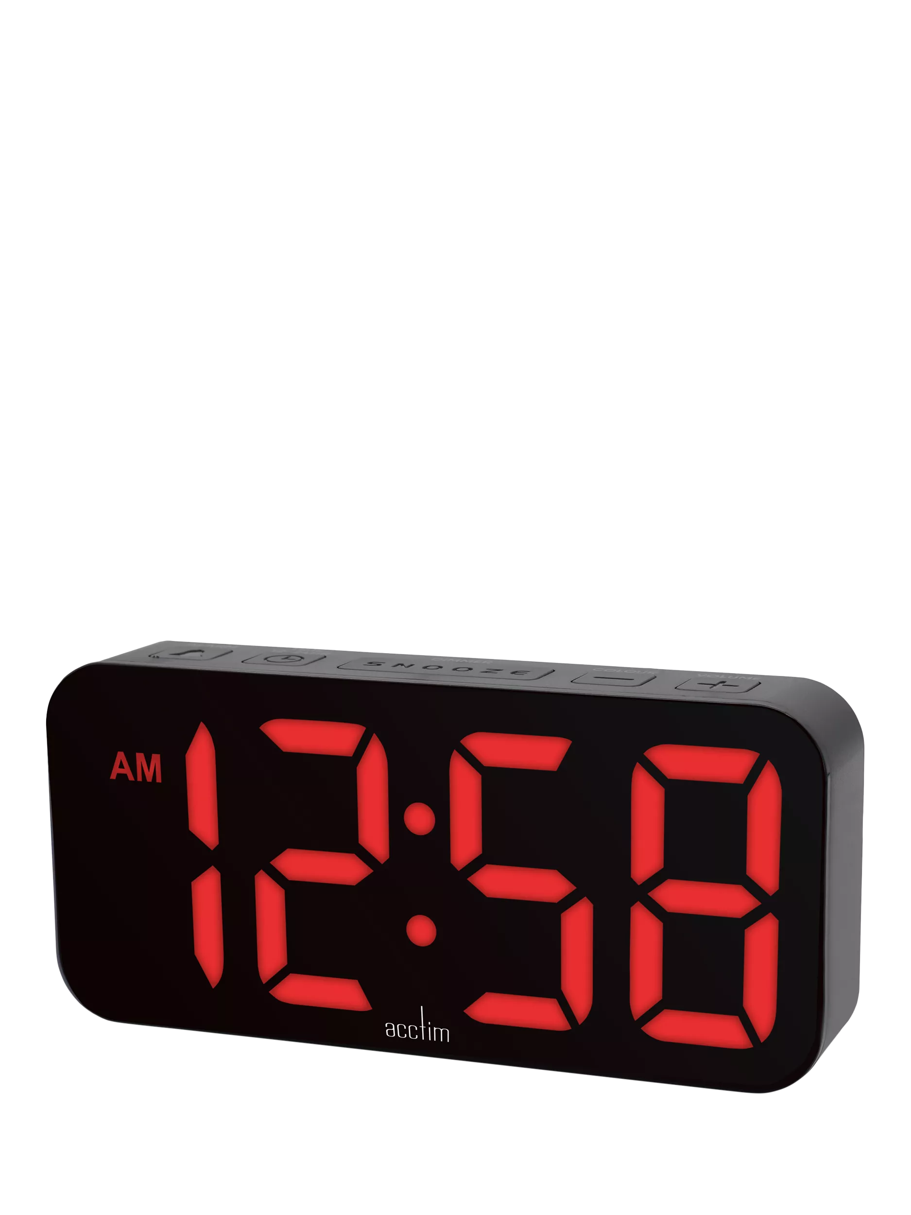 Acctim LED colour changing digital alarm clock black (British brand)