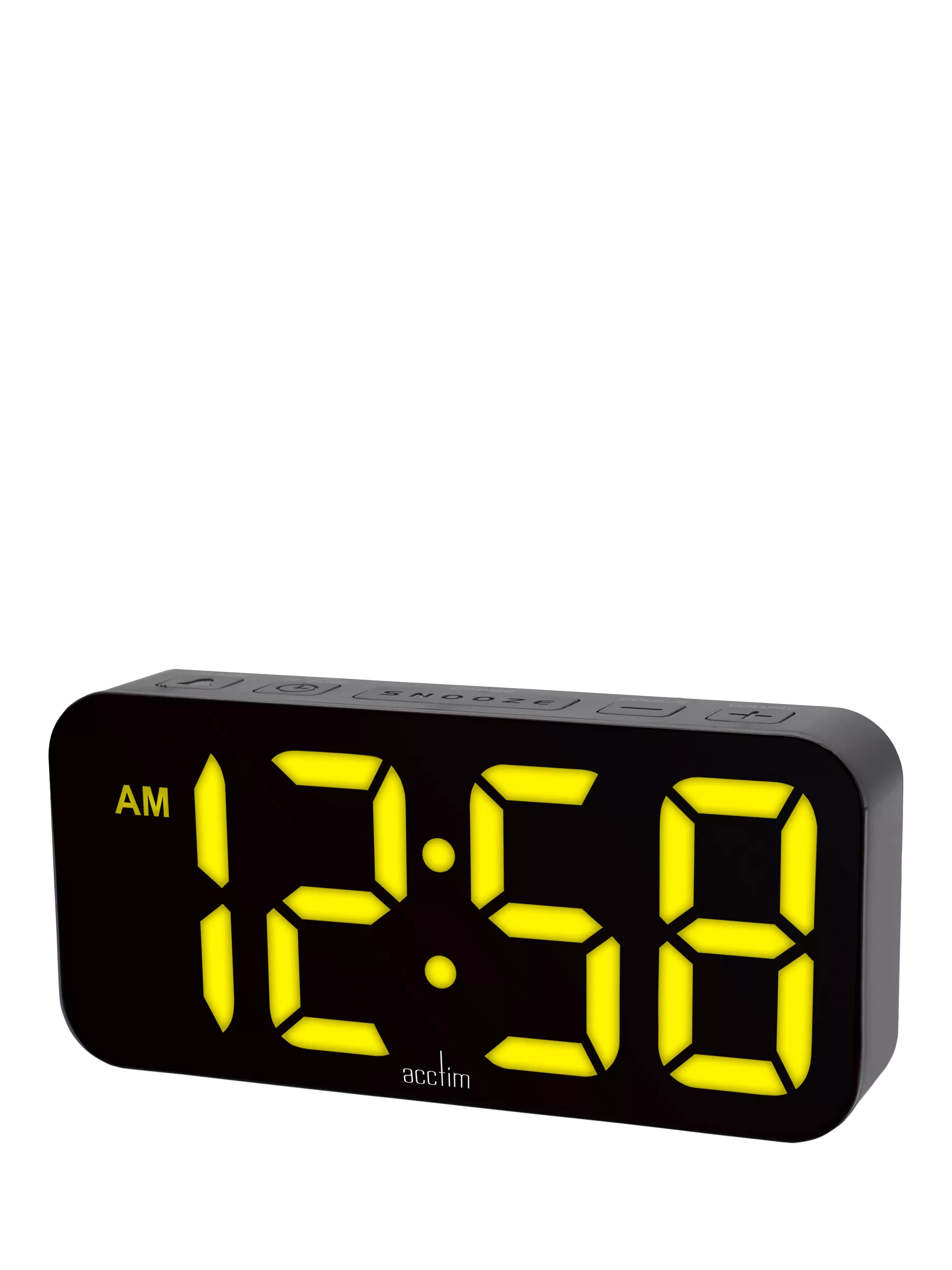 Acctim LED colour changing digital alarm clock black (British brand)