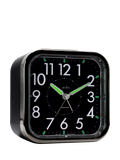 Acctim analogue square alarm clock black with luminous hands (British brand)