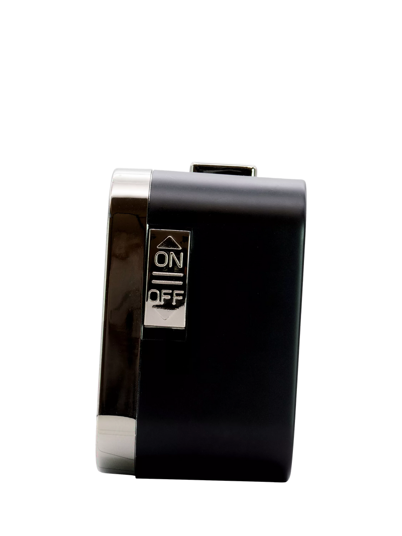 Acctim analogue square alarm clock black with luminous hands (British brand)