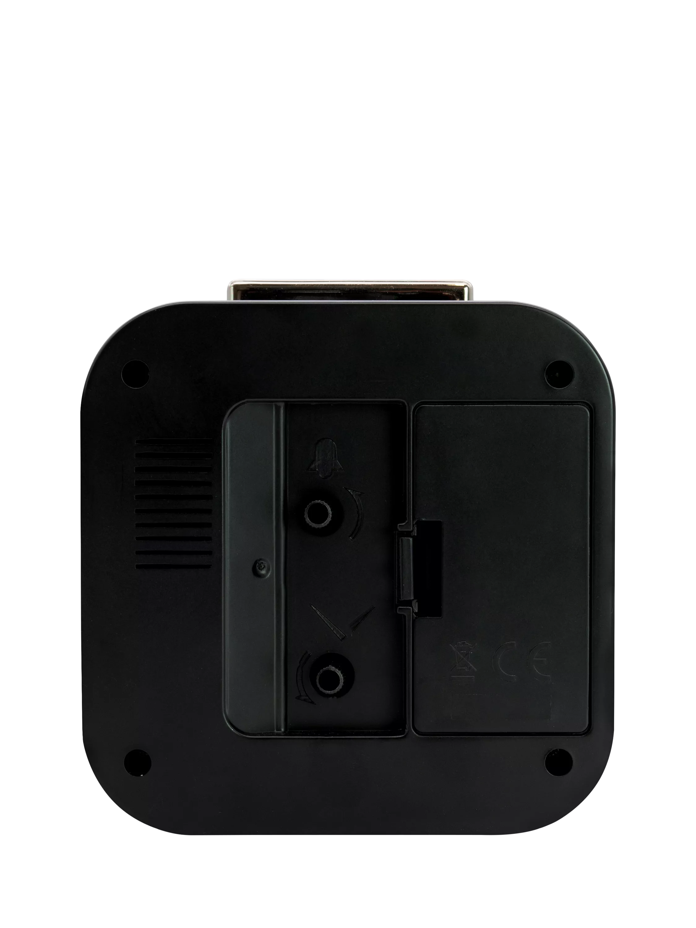 Acctim analogue square alarm clock black with luminous hands (British brand)
