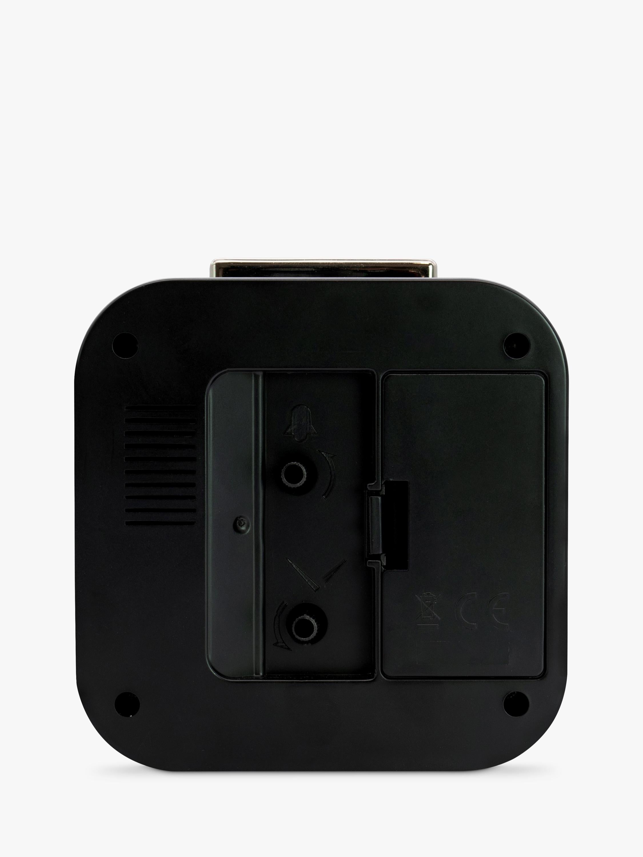 Acctim analogue square alarm clock black with luminous hands (British brand)