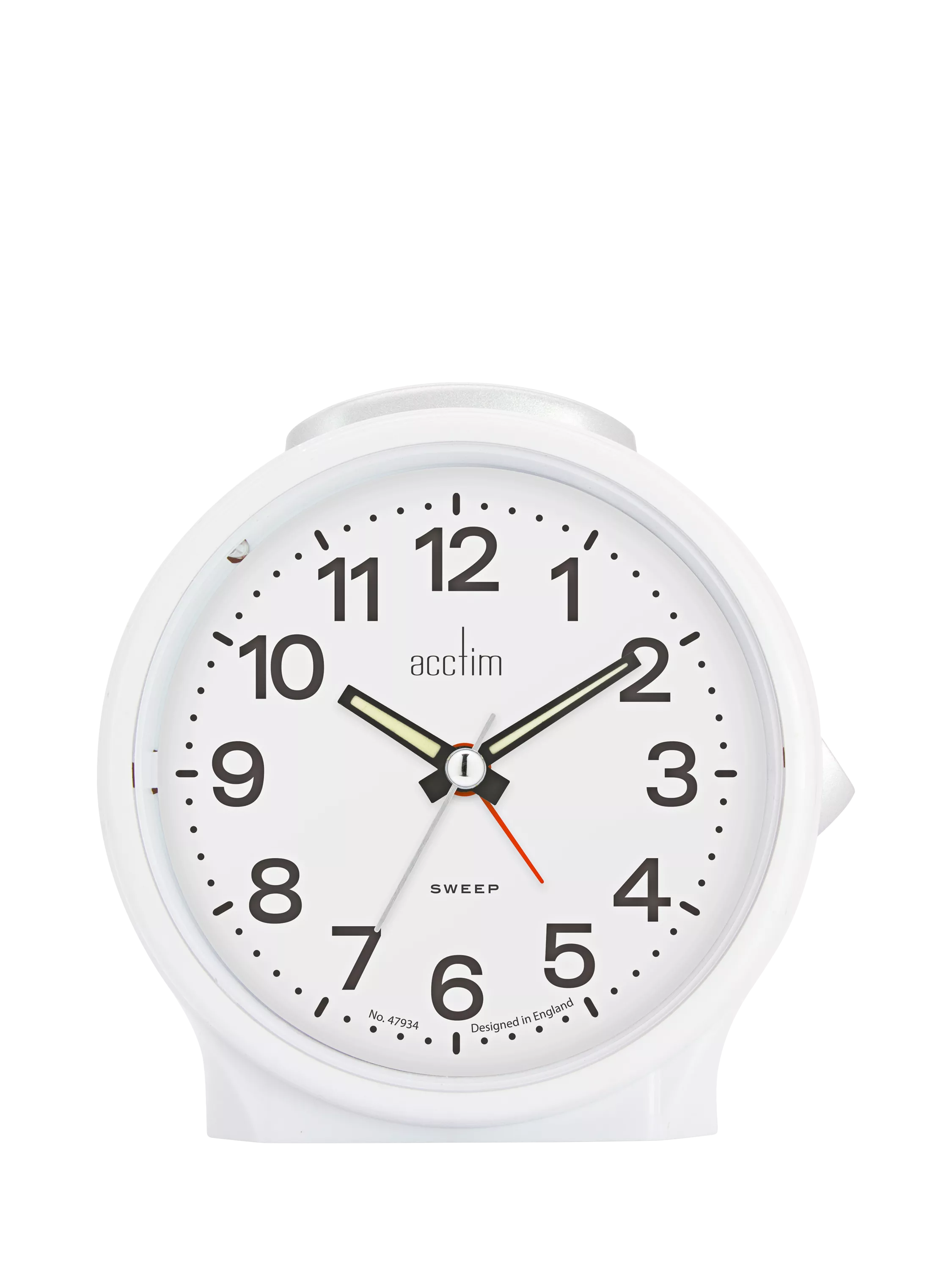 Acctim Emma Silent Sweep Analogue Alarm Clock Black Bedside Clock