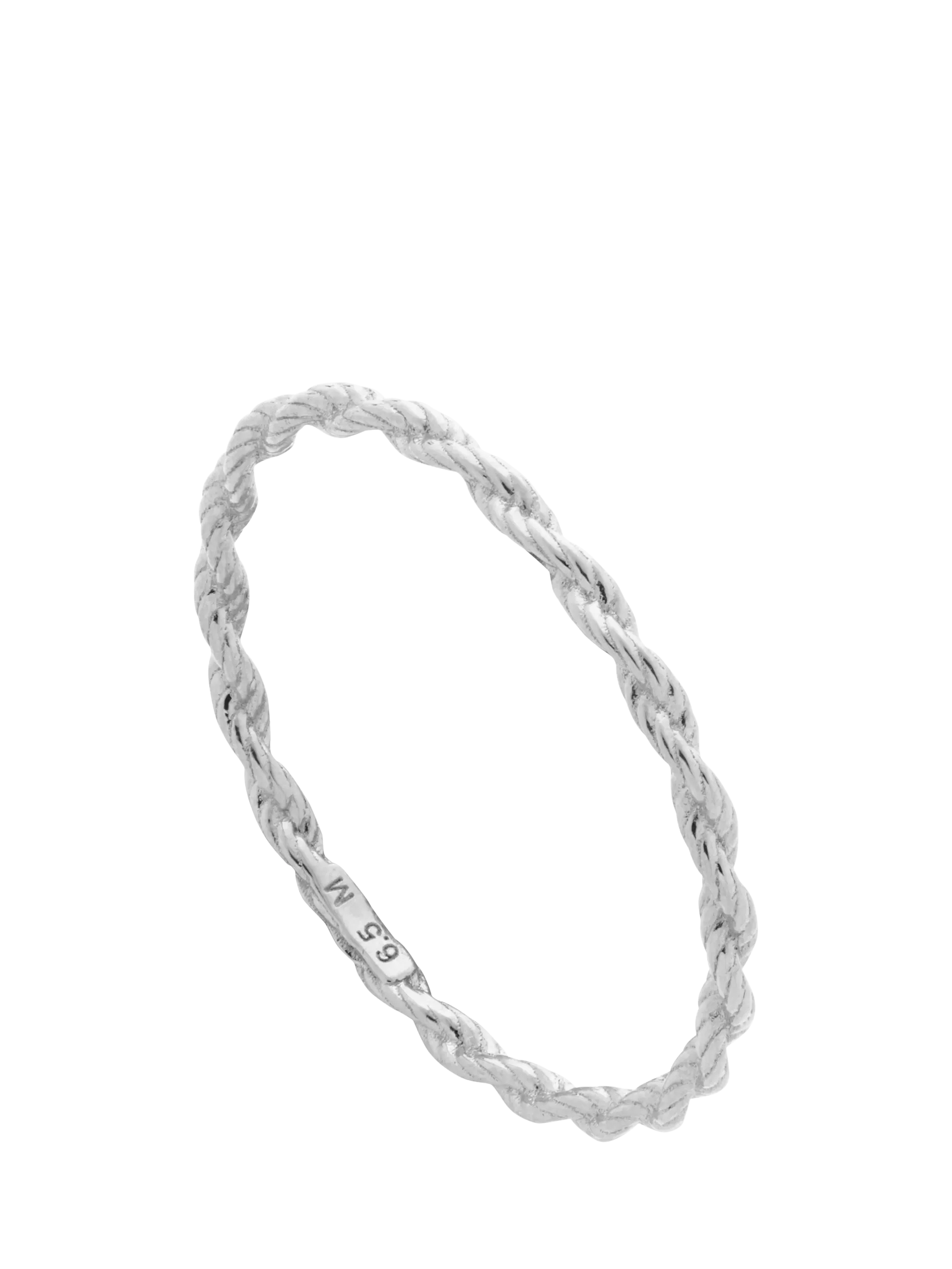 Monica Vinader Corda Skinny Stacking Ring, Silver