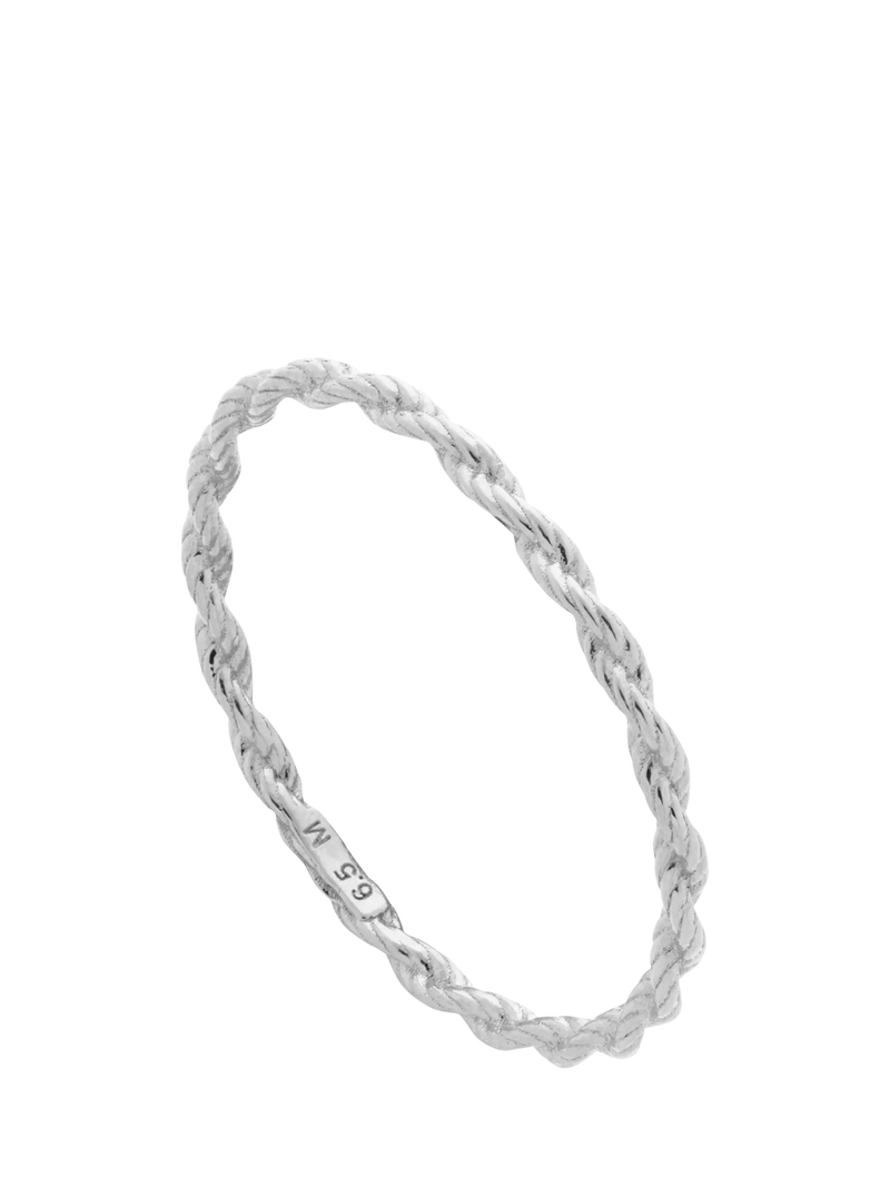 Monica Vinader Corda Skinny Stacking Ring, Silver