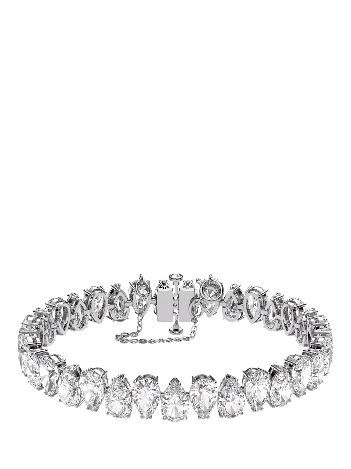 Swarovski pear cut crystal tennis bracelet silver - British product