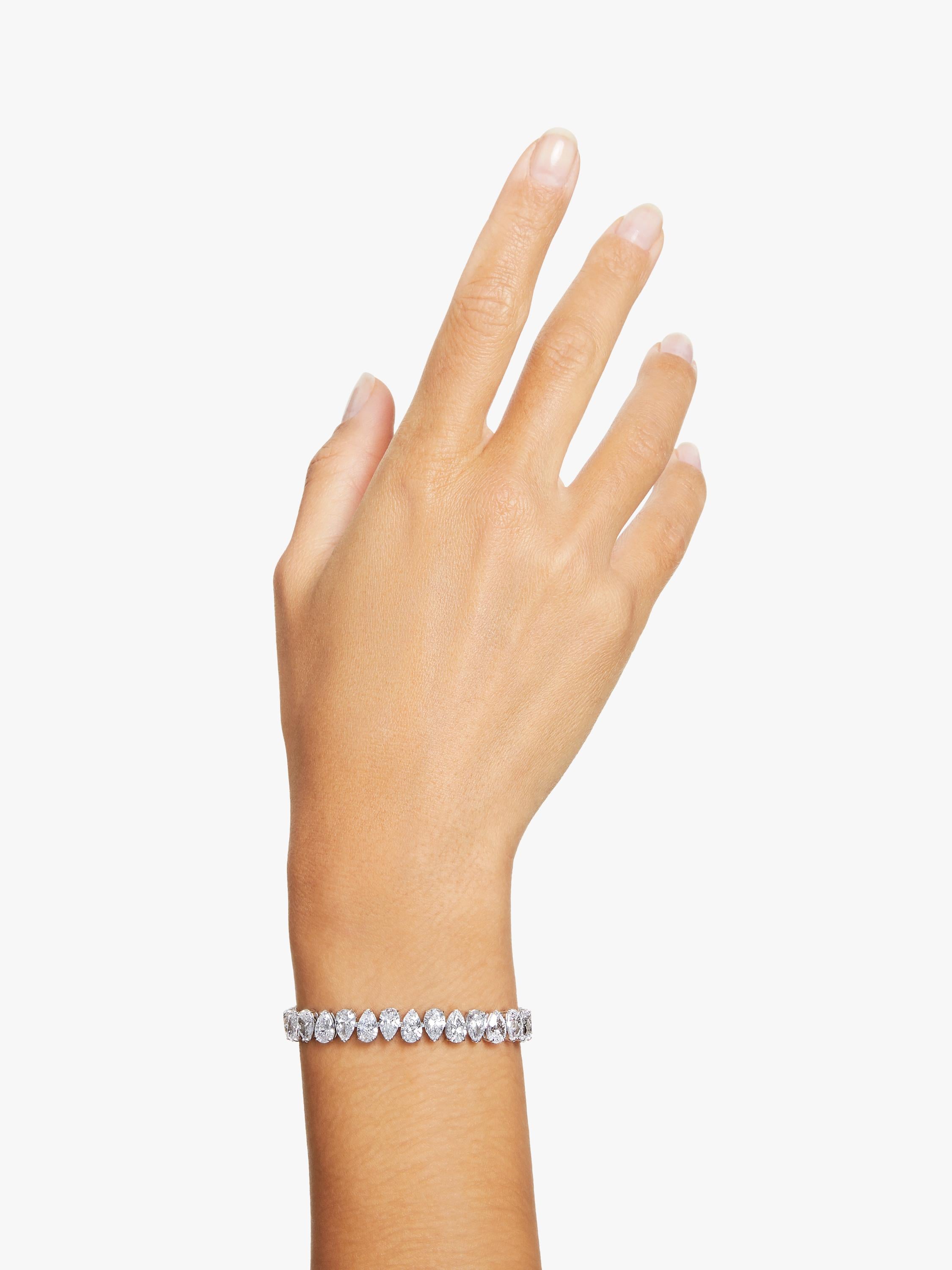 Swarovski pear cut crystal tennis bracelet silver - British product