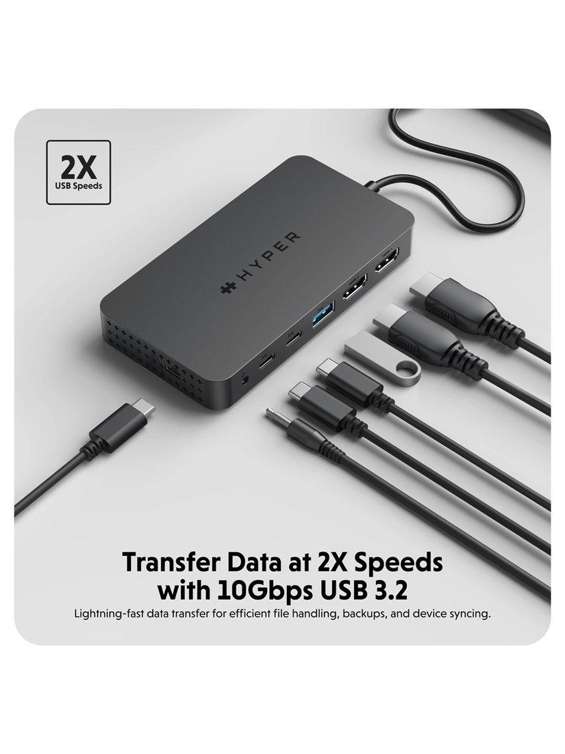 Targus HyperDrive Next Dual 4K HDMI 7-port USB-C hub, UK version