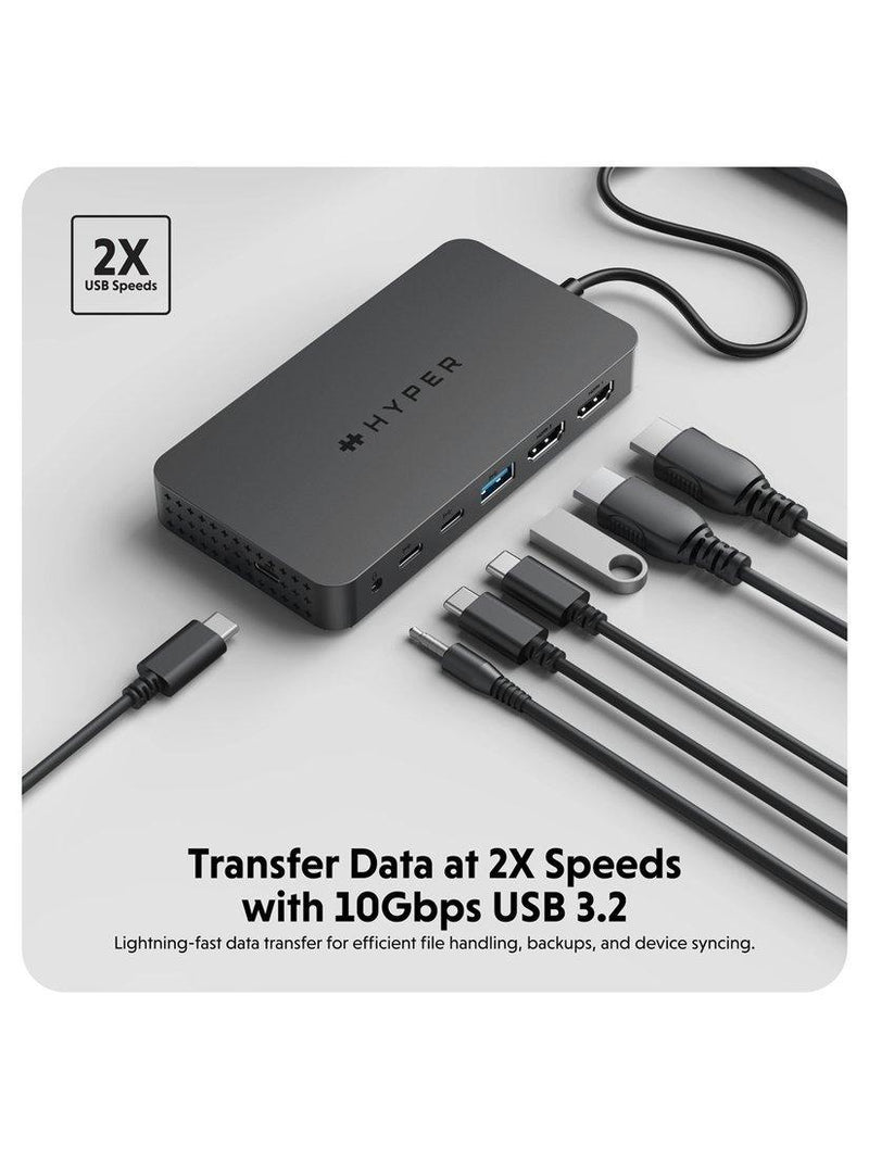 Targus HyperDrive Next Dual 4K HDMI 7-port USB-C hub, UK version