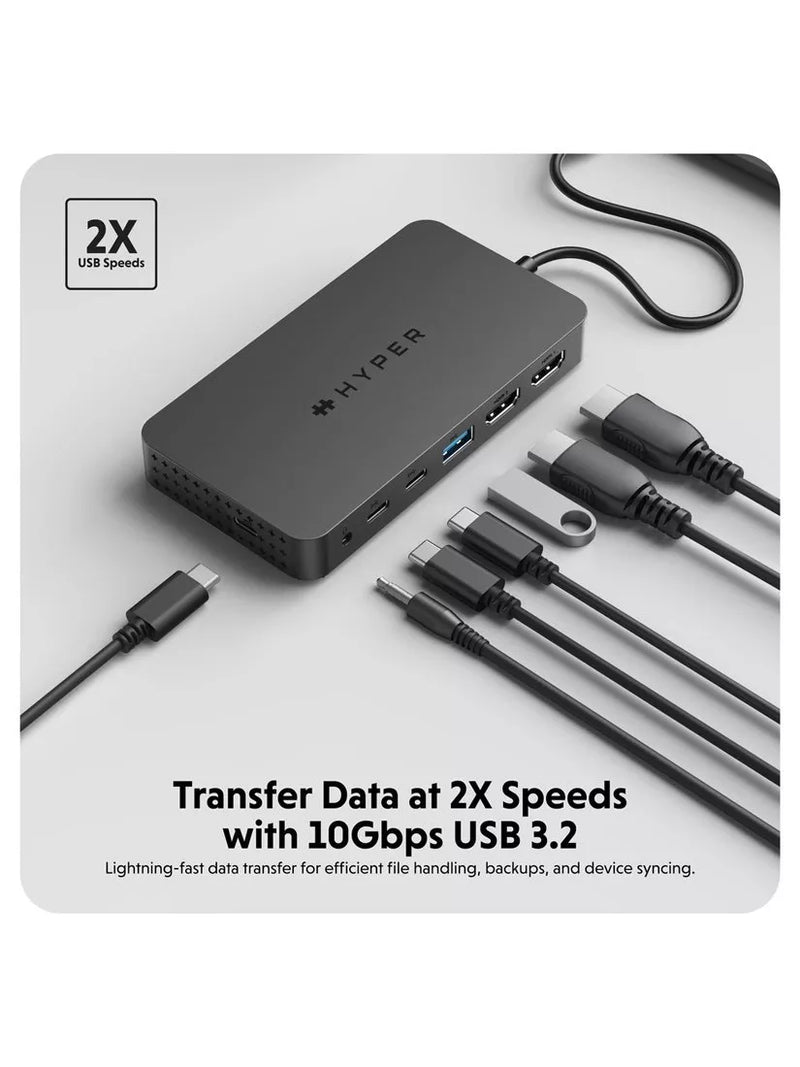 Targus HyperDrive Next Dual 4K HDMI 7-port USB-C hub, UK version