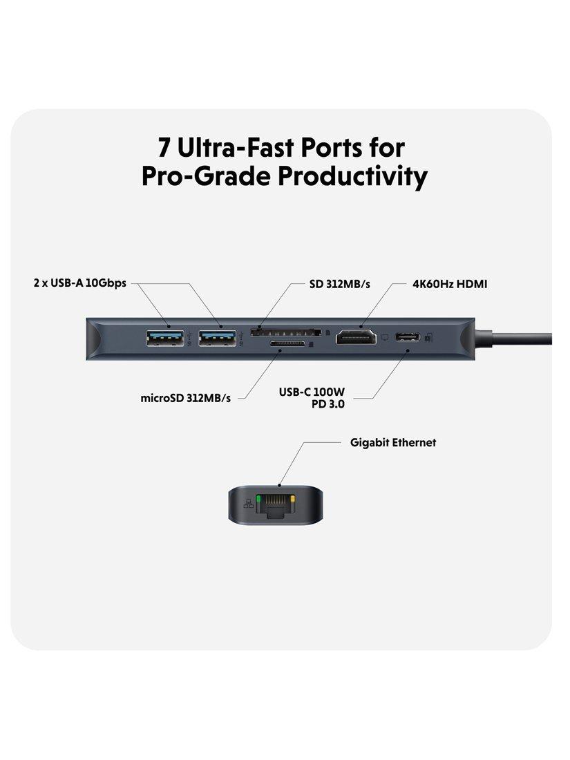 Targus HyperDrive Next 7 USB-C Hub with 7 ports, imported from the UK