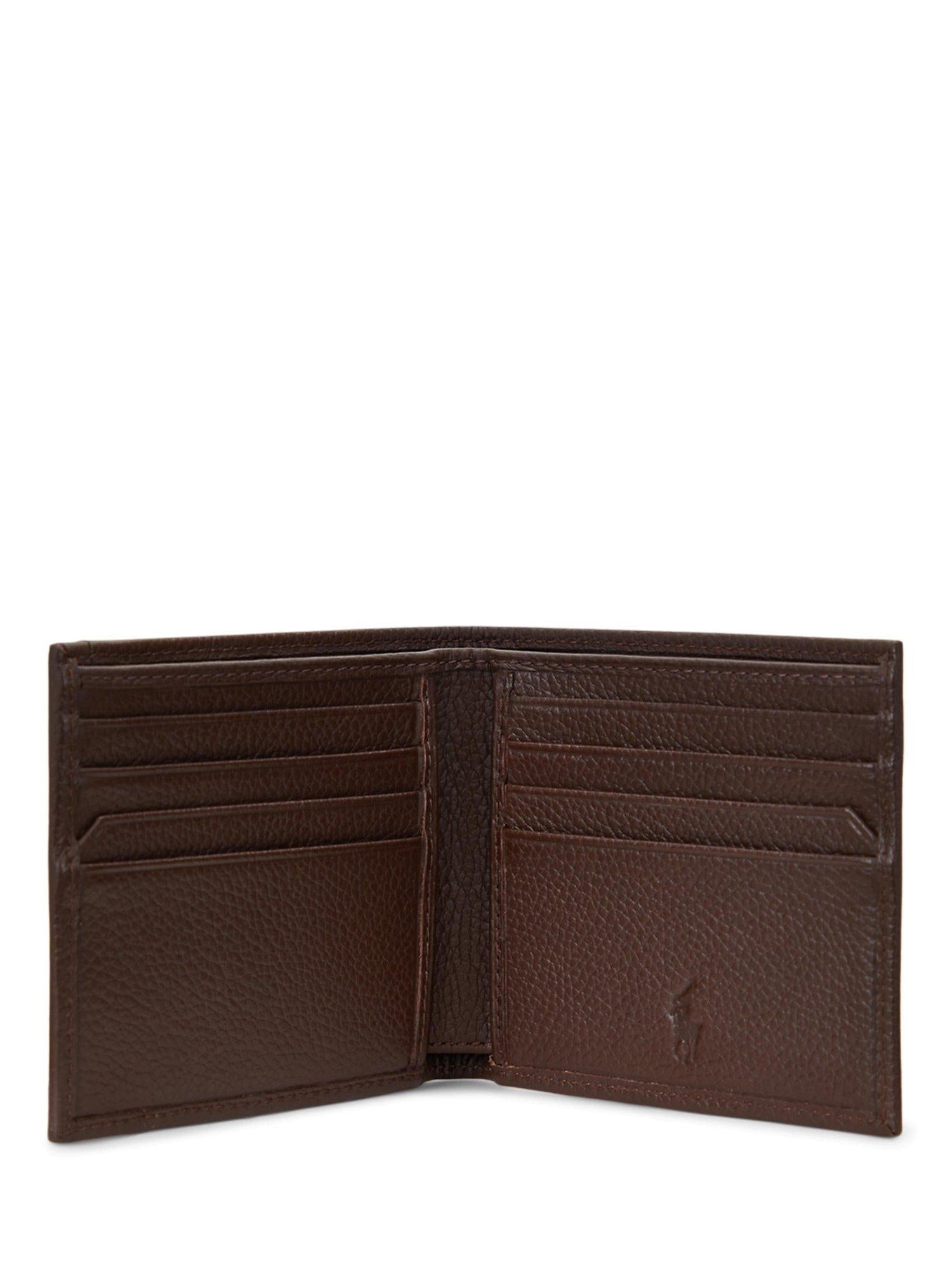Ralph Lauren dark brown leather wallet foil logo - British product