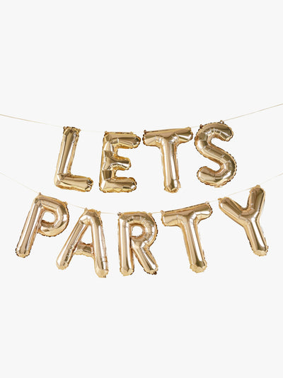 Gull 'Let's Party' Ballonggirlander med 16-tommers ballonger