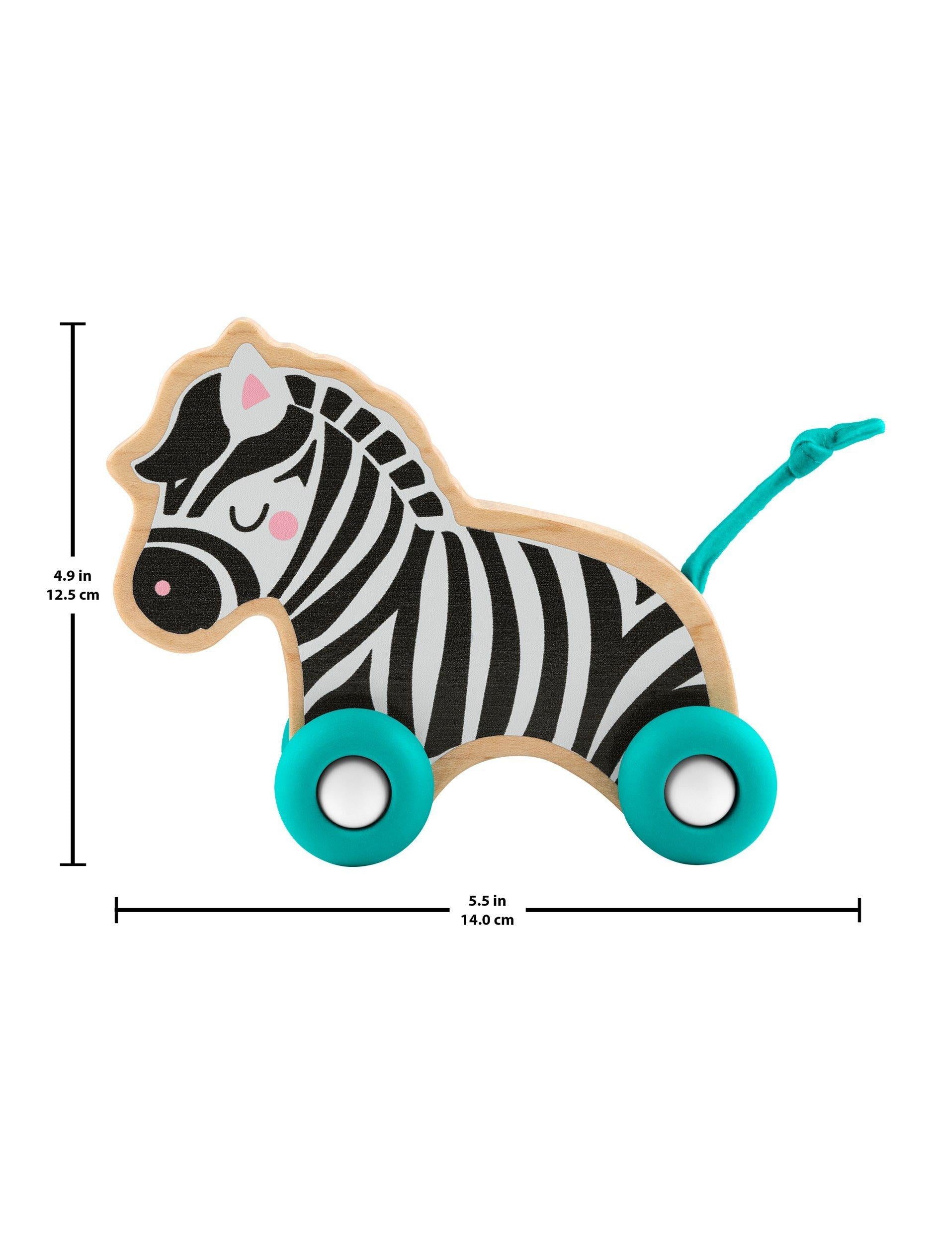 Fisher-Price wooden push along animals lion and zebra pack (British brand)