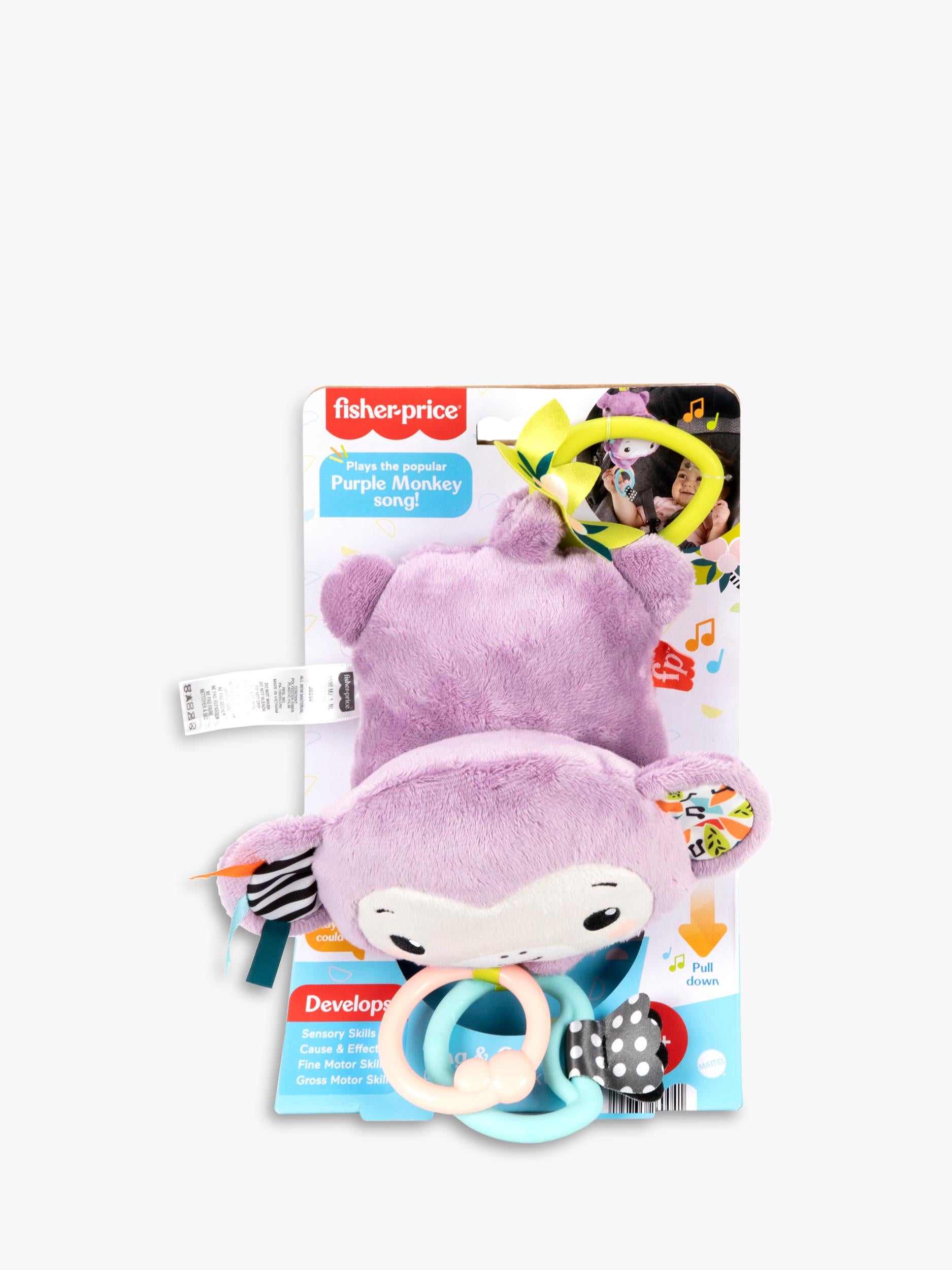 Fisher-Price Purple Monkey baby activity stroller toy, UK version