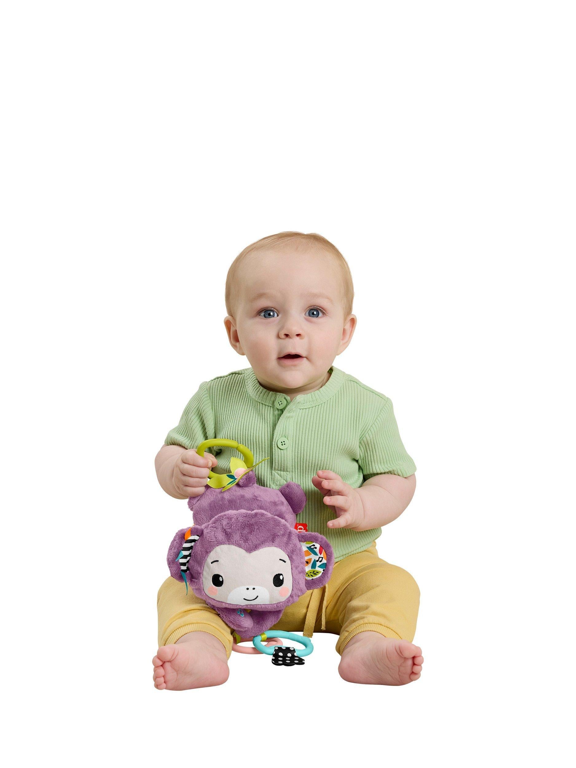 Fisher-Price Purple Monkey baby activity stroller toy, UK version