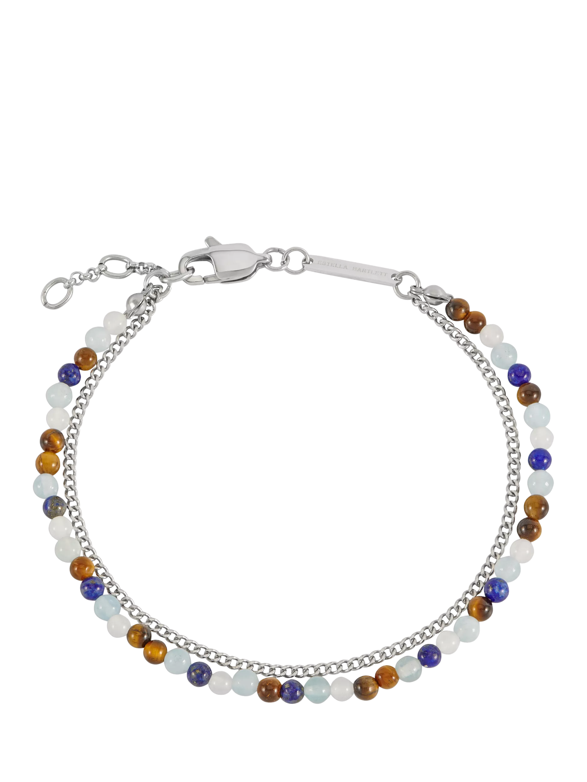 BARTLETT LONDON Tiger's Eye Lapis double beaded bracelet, imported from the UK