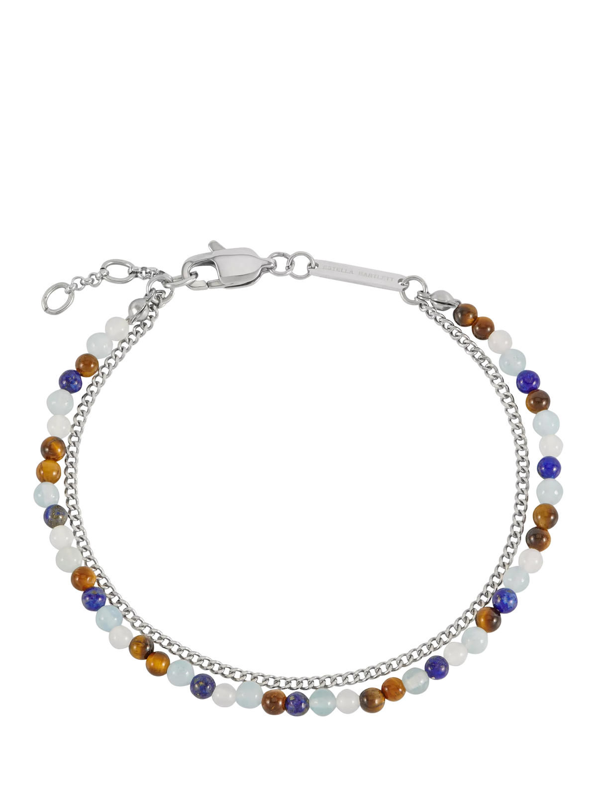 BARTLETT LONDON Tiger's Eye Lapis double beaded bracelet, imported from the UK