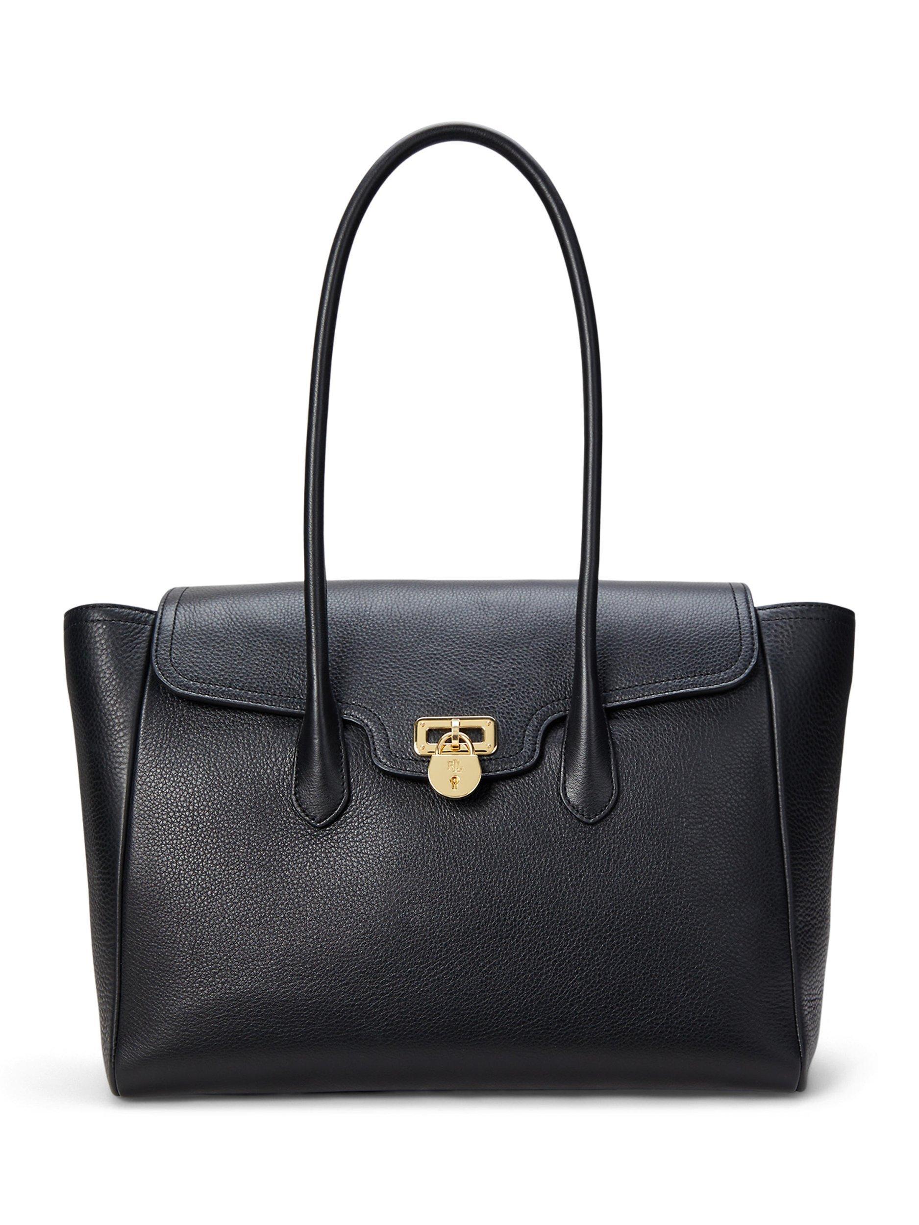 Ralph Lauren large pebbled leather satchel tote (British brand)