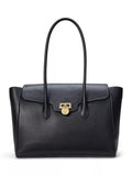 Ralph Lauren Tanner Large Pebbled Leather Satchel Tote