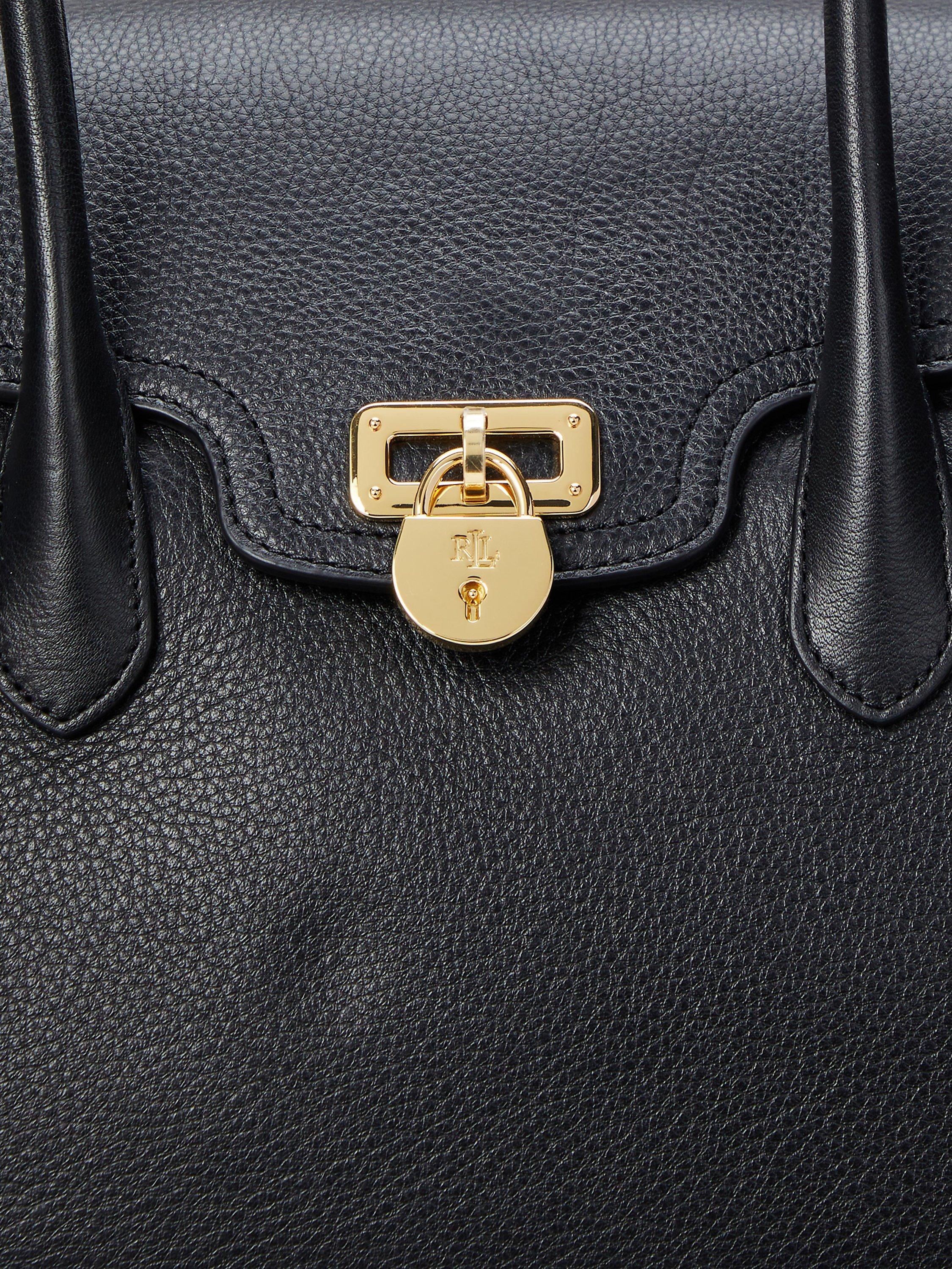 Ralph Lauren large pebbled leather satchel tote (British brand)