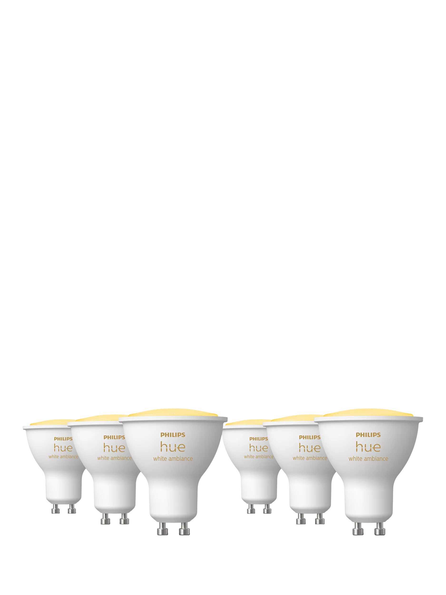 Philips Hue White Ambiance GU10 smart LED bulb pack of 6, imported from the UK