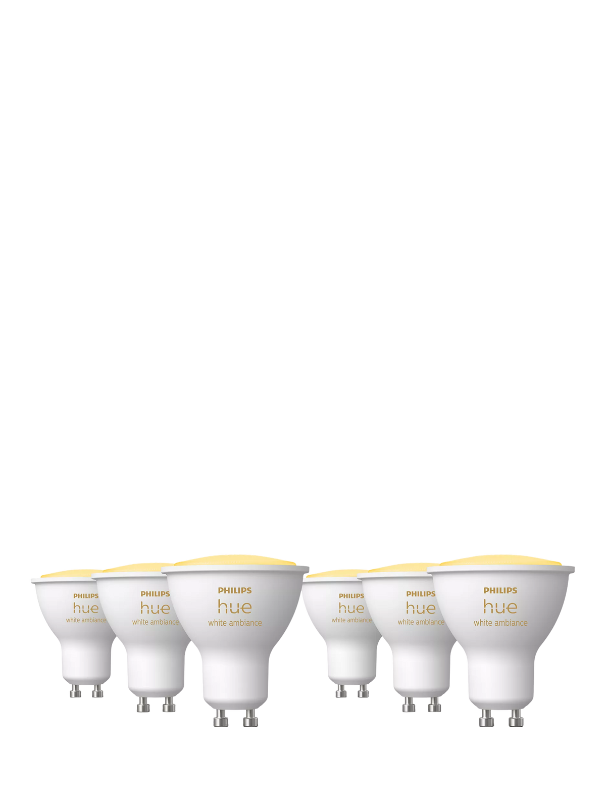 Philips Hue White Ambiance GU10 smart LED bulb pack of 6, imported from the UK