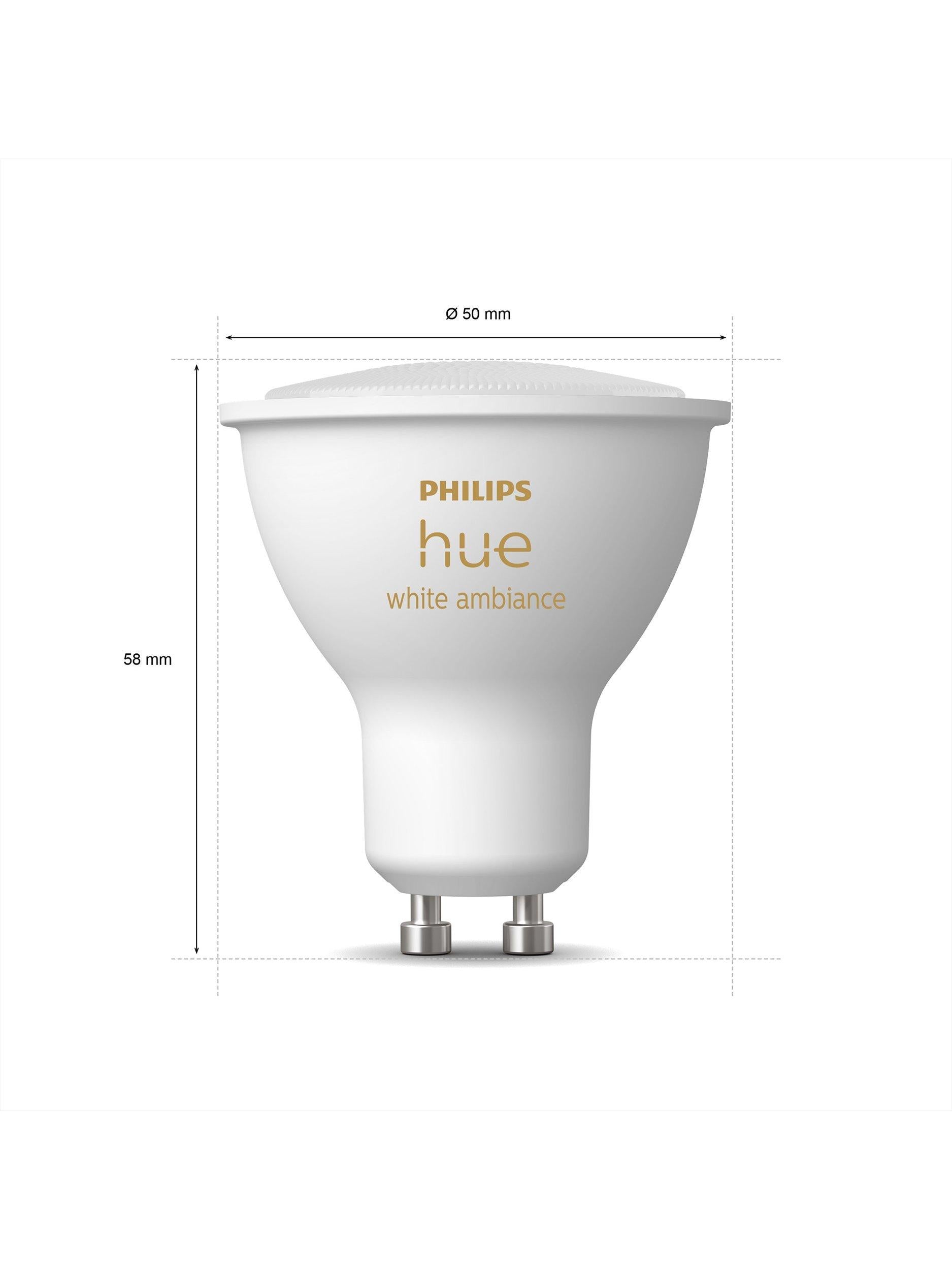 Philips Hue White Ambiance GU10 smart LED bulb pack of 6, imported from the UK