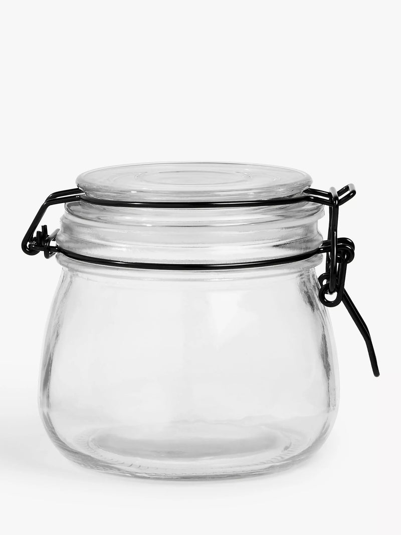 John Lewis glass storage jar clip-top 500ml, UK version