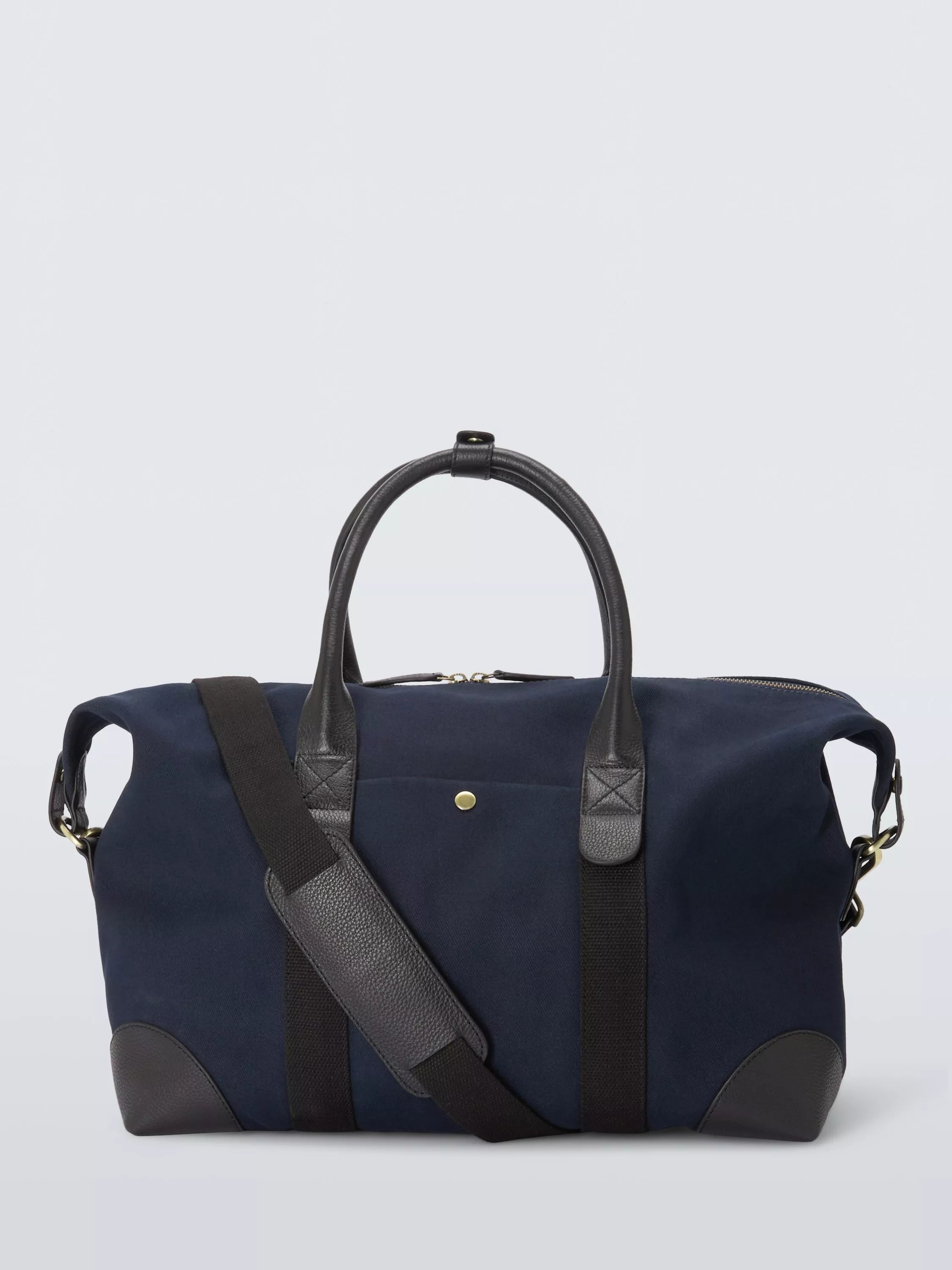 John Lewis cotton canvas overnighter bag with leather corners, UK version