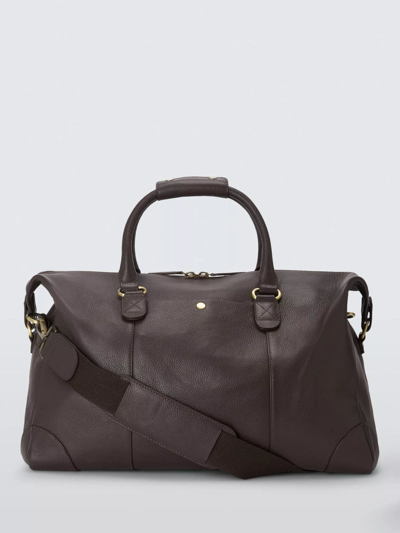 John Lewis leather weekender bag large, imported from the UK