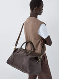 John Lewis leather weekender bag large, imported from the UK