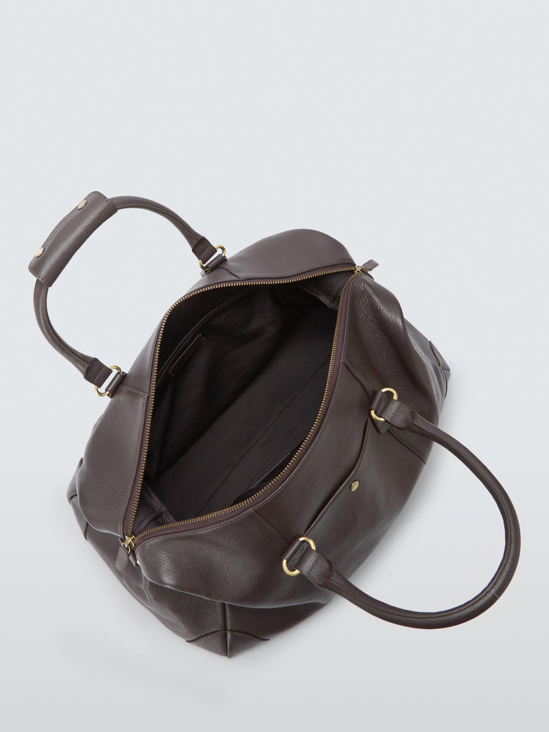 John Lewis leather weekender bag large, imported from the UK