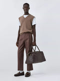 John Lewis leather weekender bag large, imported from the UK