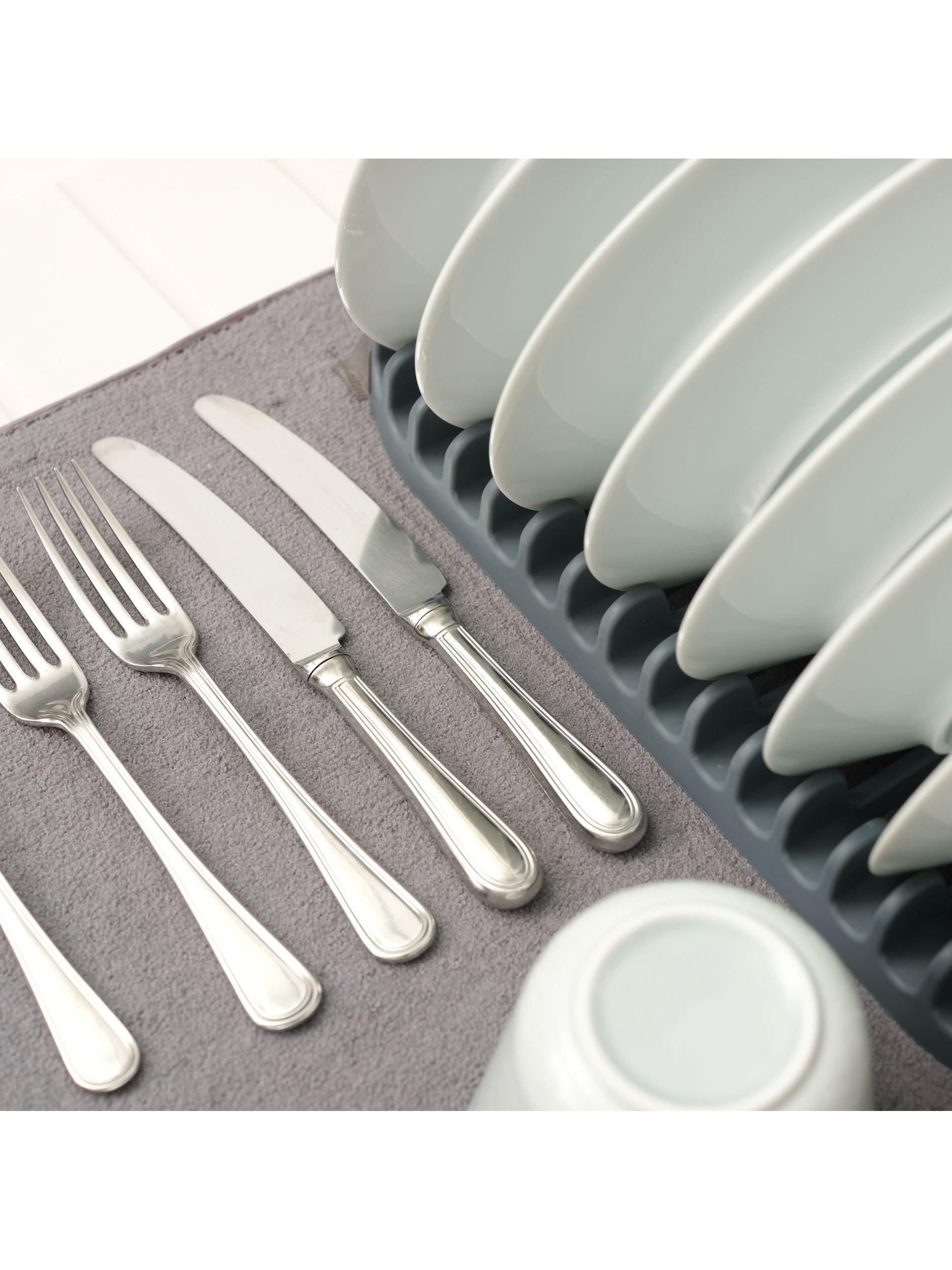 ADDIS grey microfibre sink mat with drying rack, UK version
