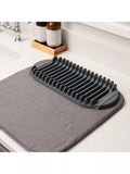 ADDIS grey microfibre sink mat with drying rack, UK version
