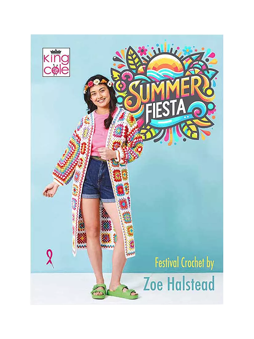 King Cole Summer Fiesta crochet pattern book, 24 pages, imported from the UK