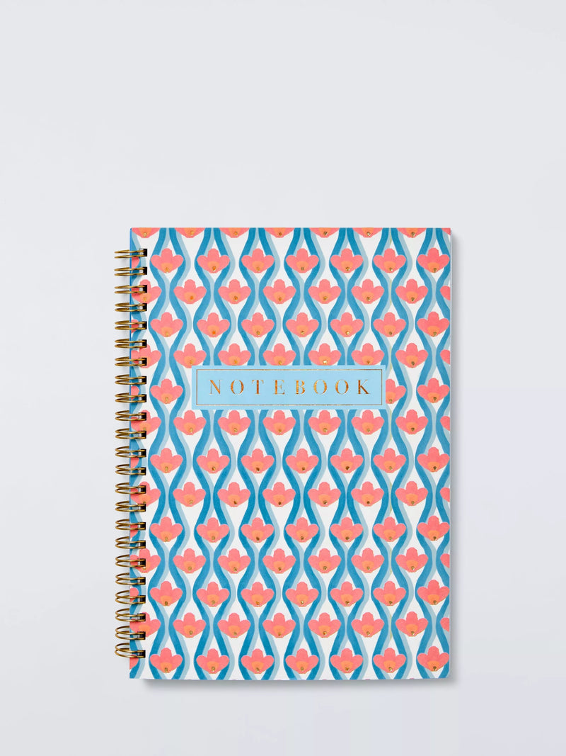 John Lewis wavy floral notebook with 160 lined pages (British brand)