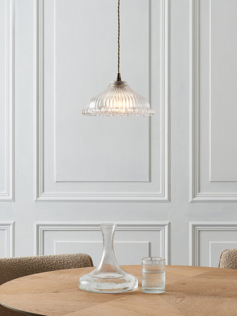 John Lewis ribbed glass ceiling light shade - British product