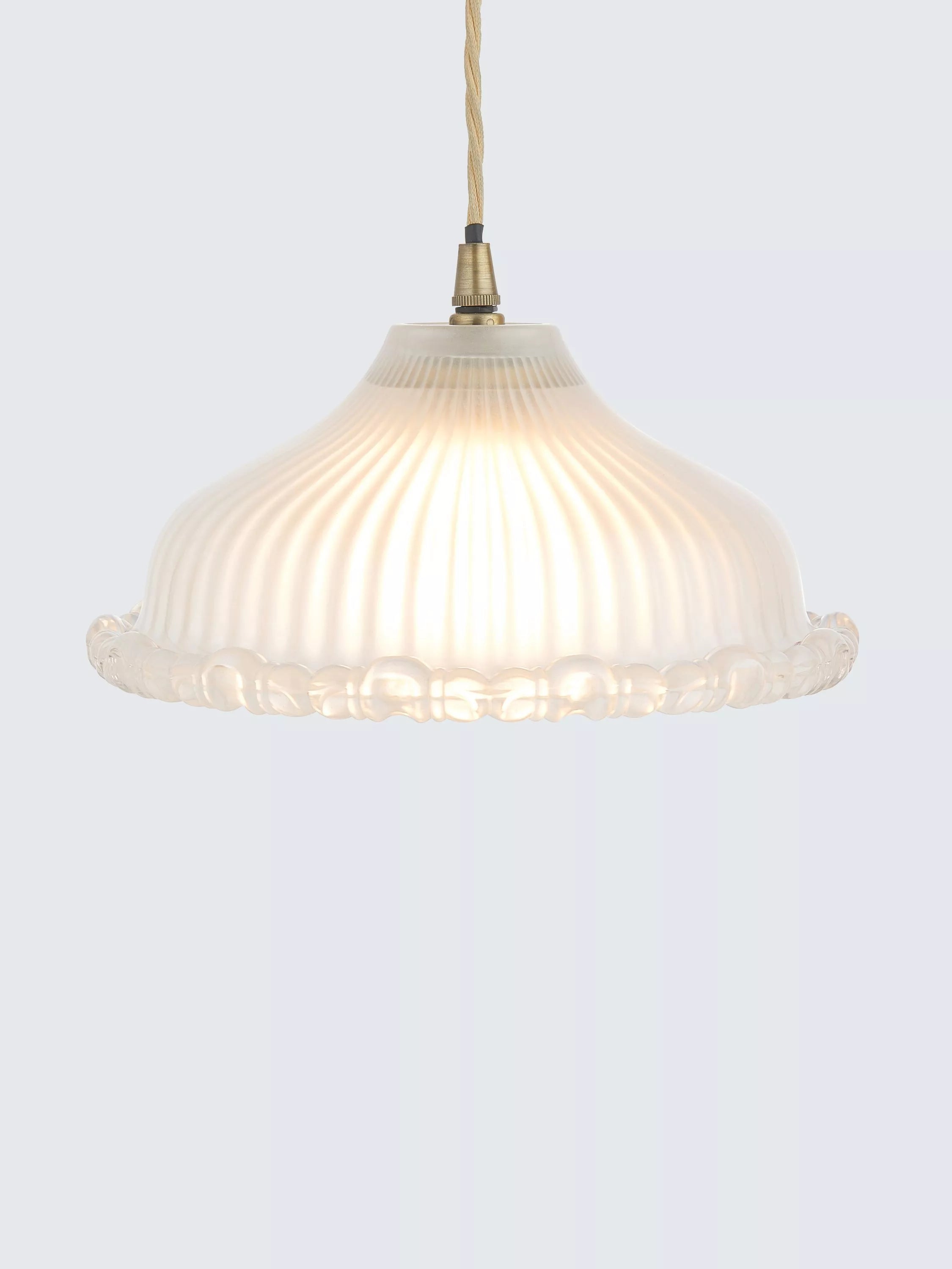 John Lewis Amelie Ribbed Glass Ceiling Light Shade, White