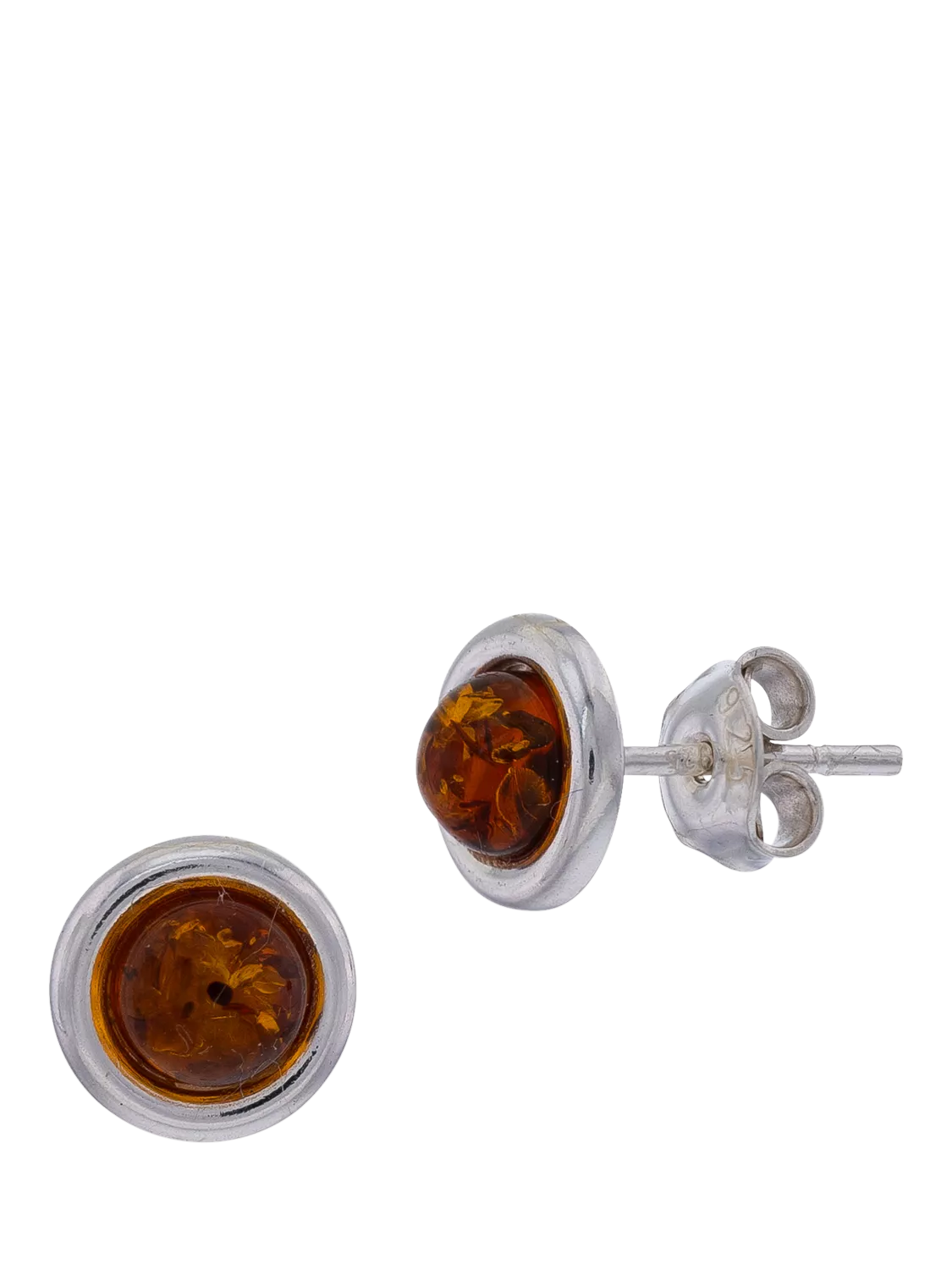 Be-Jewelled Bernstein-Stecker aus baltischem Bernstein in Sterlingsilber (britische Marke)
